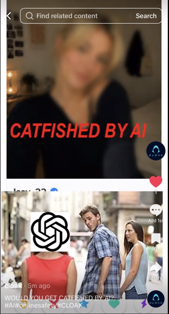 Still from Cloak's latest TikTok video